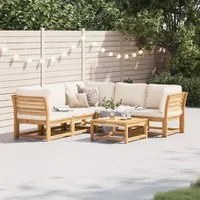 Set Salotto da Giardino 6 pz con Cuscini in Massello di Acacia 3214288