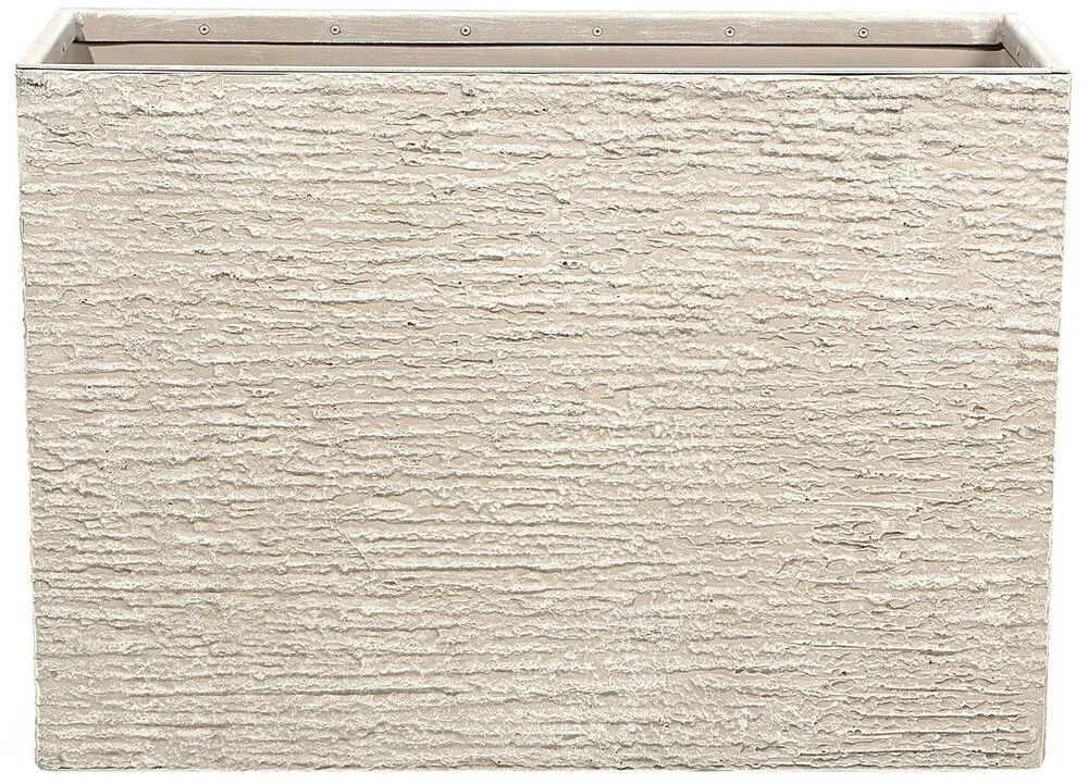 Vaso rettangolare per interno ed esterno beige 34x80x56cm EDESSA Beliani