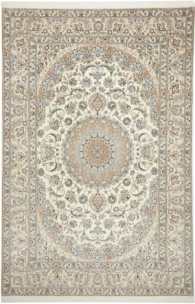 Nain Tappeto 320x210 Beige (Iran) Annodato A Mano