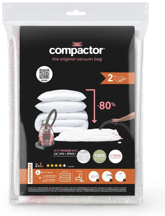 Sacchetti per il vuoto in set da 2 pezzi Premium Valve L - Compactor