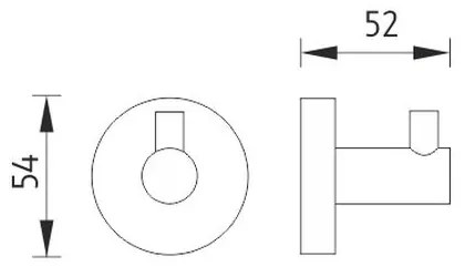 NIMCO UN 13054-26 - Gancio a muro UNIX cromo lucido