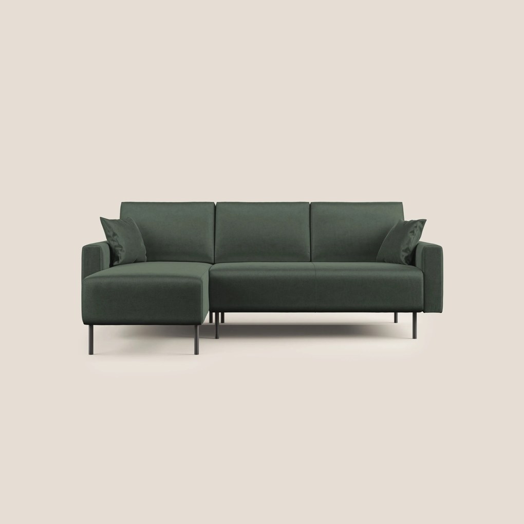 Arthur divano moderno angolare in velluto morbido impermeabile T01