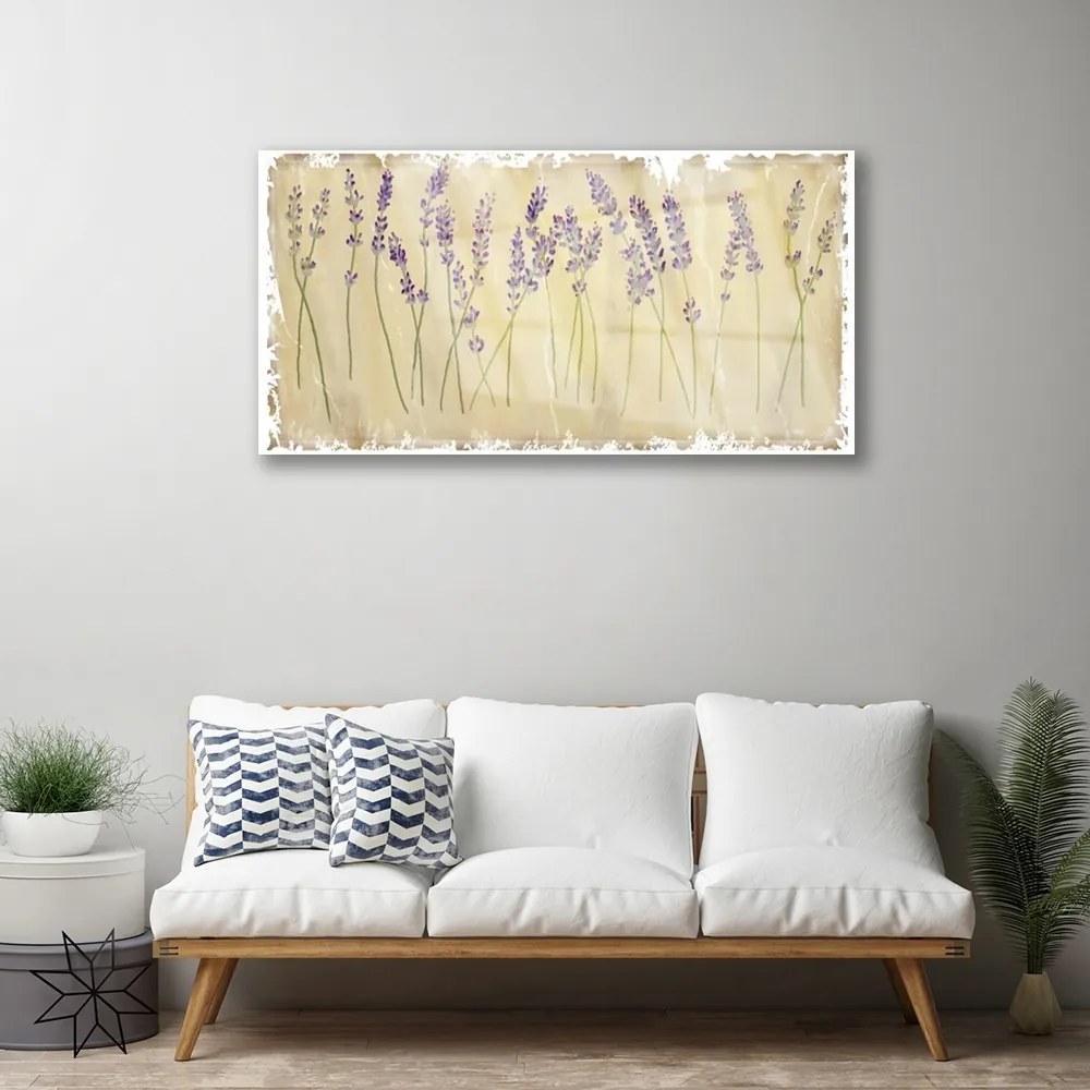 Quadro vetro Fiori Pianta naturale 100x50 cm