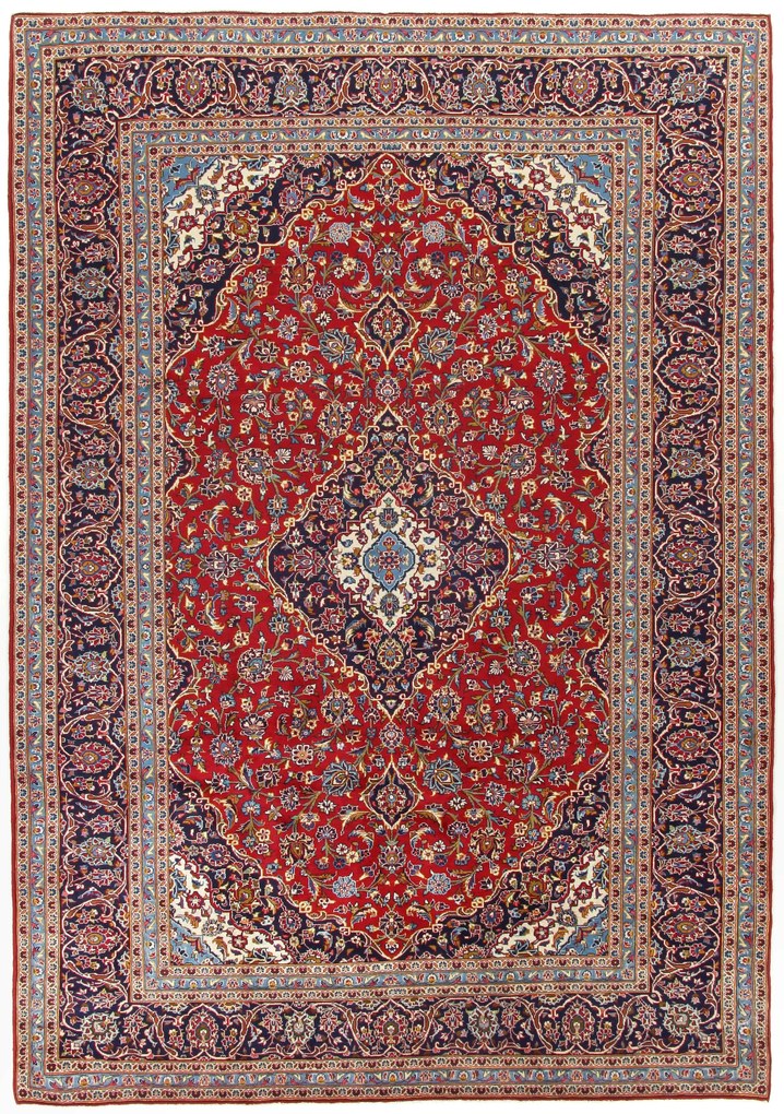 Kashan Tappeto 370x250 (Iran) Annodato A Mano