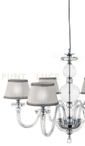 Lampadario bach 3 luci cristallo e finitura cromo attacco e14 con p...