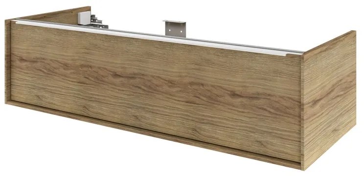 Mobile da bagno sotto lavabo SENSEA Neo quercia di campagna satinato L 120 x H 32 x P 48 cm 1 cassetto, lavabo non incluso