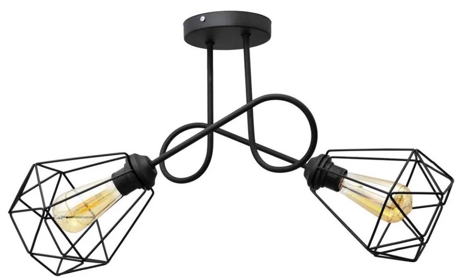 Lampadario da parete KARO 2xE27/15W/230V nero