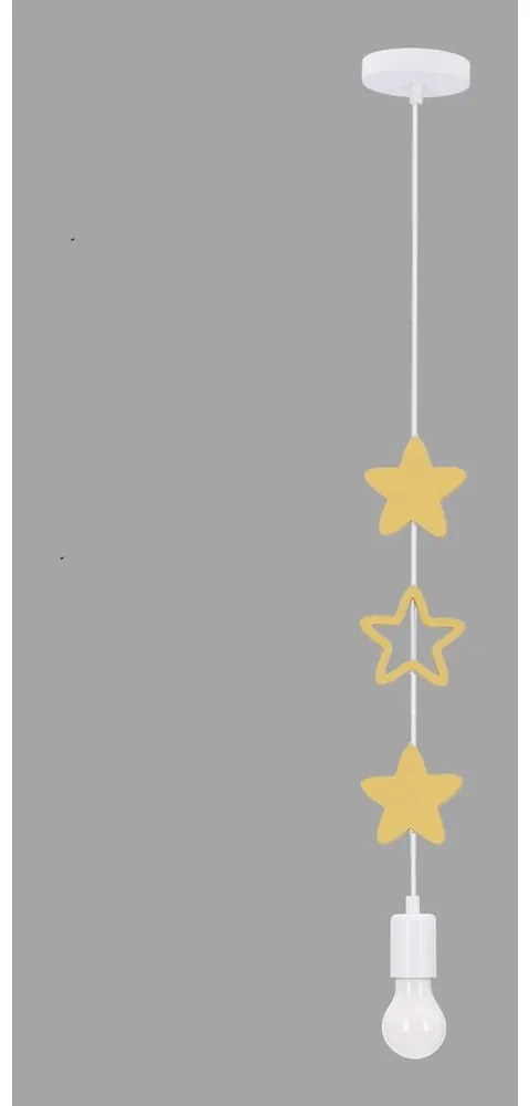 Lampada per bambini gialla e bianca con paralume in metallo Single - Candellux Lighting