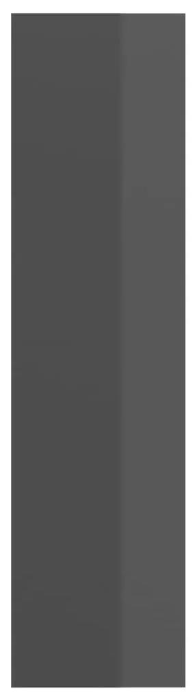 Armadietto a muro per tv grigio lucido 37x37x142,5cm truciolato