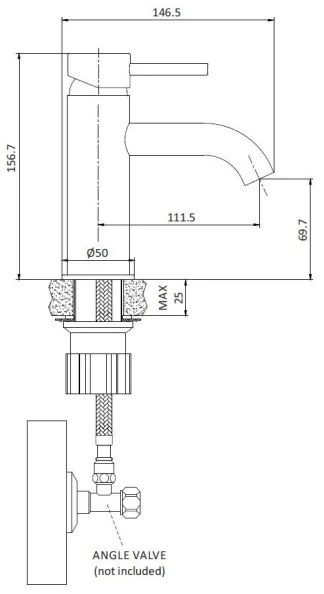 Miscelatore per lavabo DRAGOR 15,6 cm cromo lucido