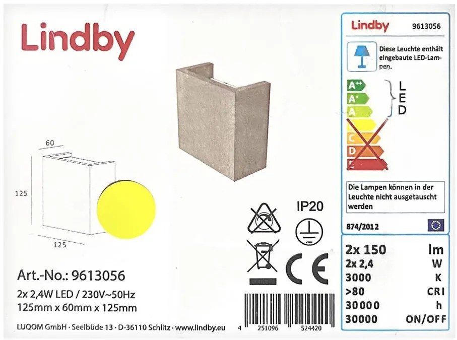Lindby - Applique LED YVA 2xLED/2,4W/230V