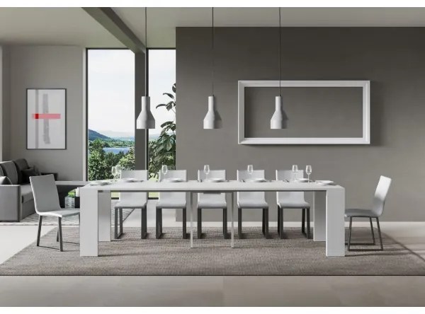 Consolle allungabile 90x40/300 cm ROXELL in finitura Bianco Frassino