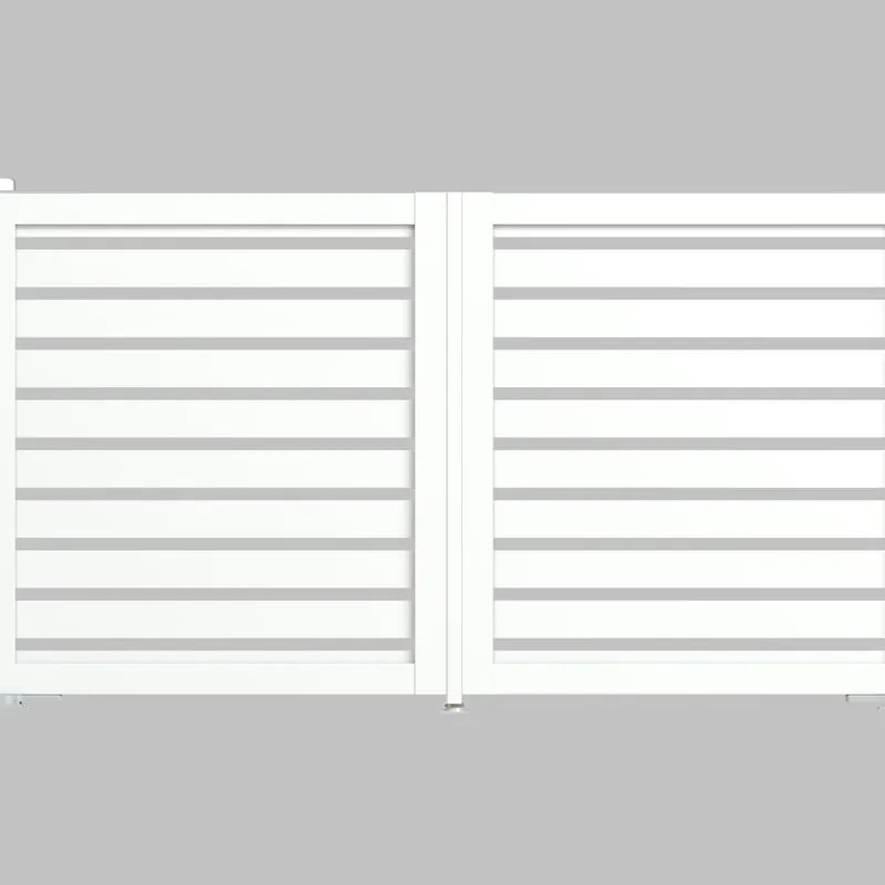 Cancello automatico battente Maia120-40 ALBA in alluminio bianco, apertura centrale, L 300 x H 160 cm