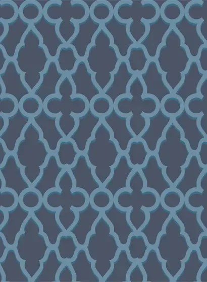 Gittertapete Treillage von Cole & Son - Blue on Midnight