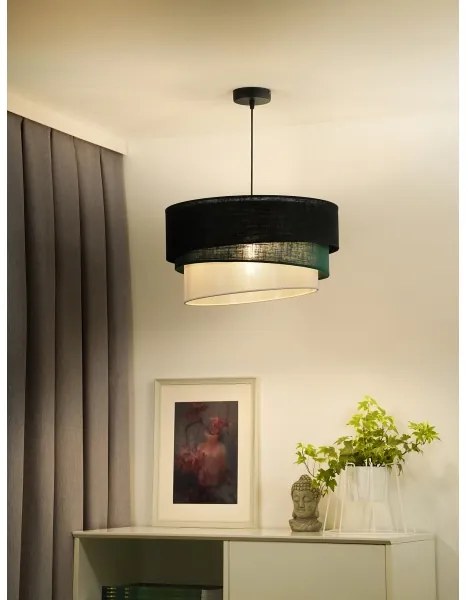 Duolla - Lampadario a sospensione con filo TRIO 1xE27/15W/230V diametro 45 cm nero/verde/bianco