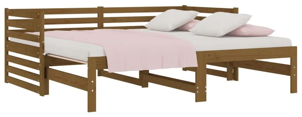 Dormeuse Estraibile Miele 2x(90x190) cm Legno Massello di Pino