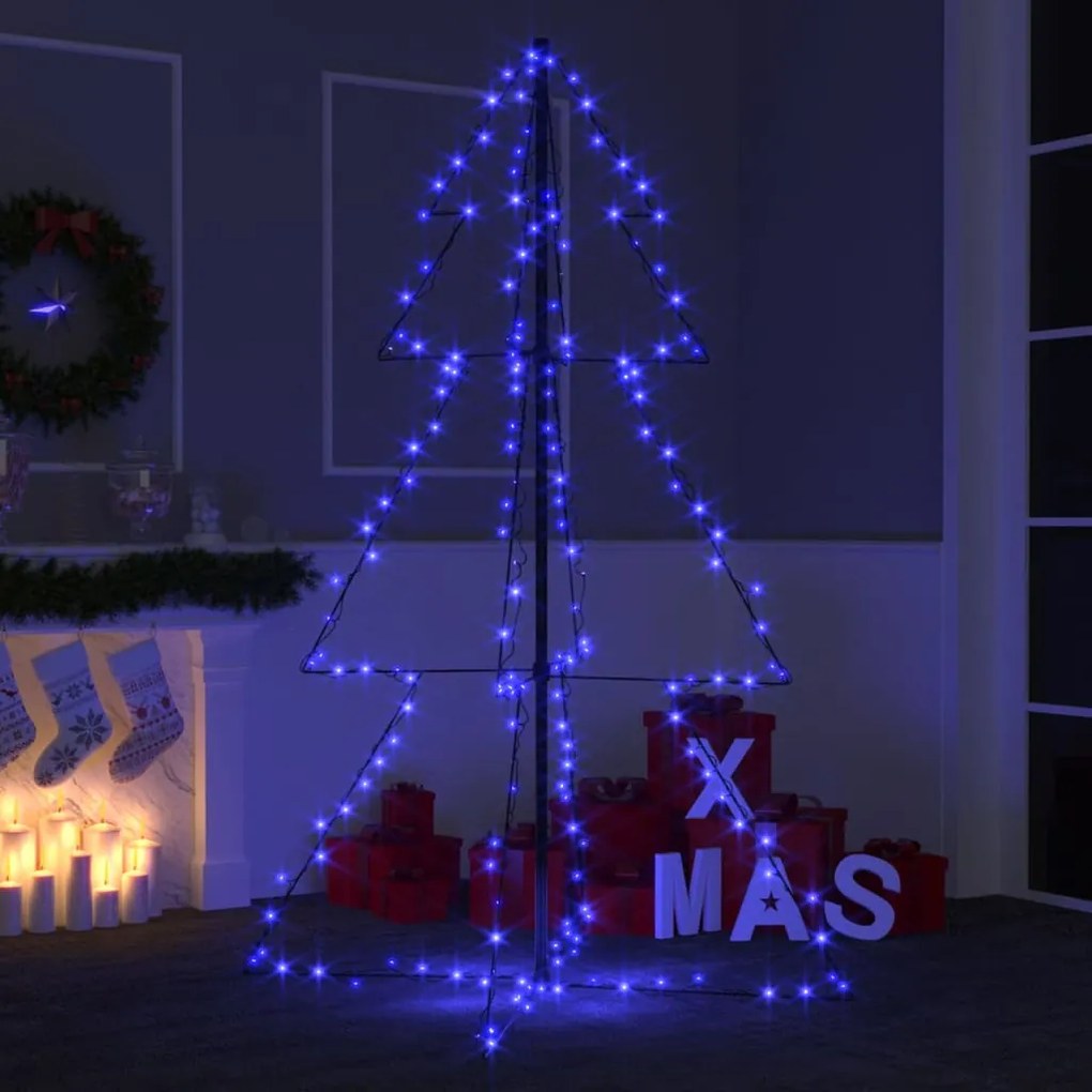 Albero di Natale a Cono con LED per Interni Esterni, Albero di Natale a Cono 200 LED per Interni Esterni 98x150 cm