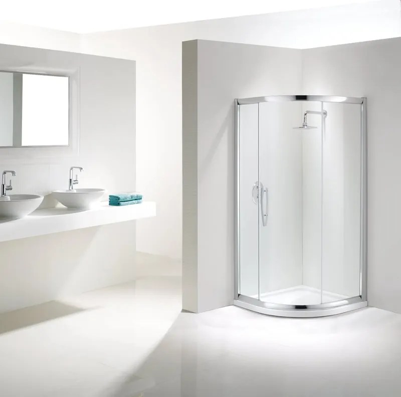 Box doccia angolare con porta scorrevole, vetro 8 mm, L 87-89.5 cm x L 89 cm, H 195 cm, cromo Namara