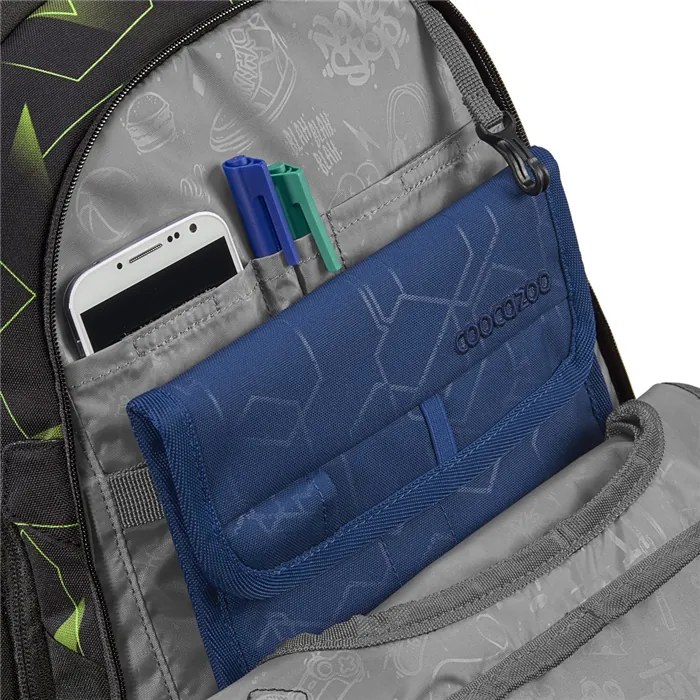 Zaino scuola coocazoo PORTER, Lime Flash, certificato AGR