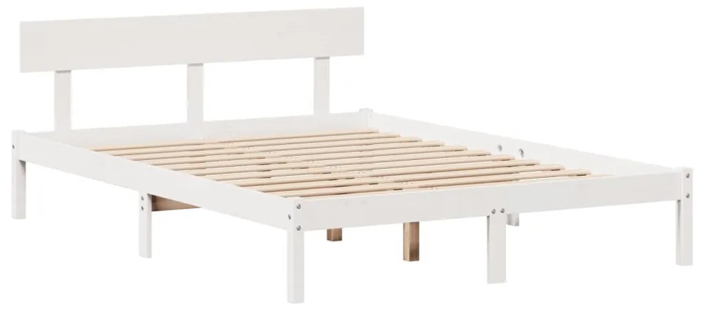 Letto libreria senza materasso bianco 150x200 cm legno di pino