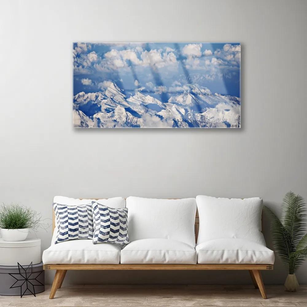 Quadro vetro acrilico Paesaggio di nuvole di montagna 100x50 cm