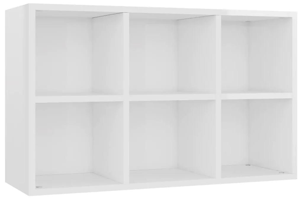 Libreria/credenza bianco lucido 66x30x97,8 cm legno multistrato