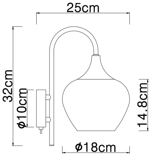 Globo 15548WG - Applique MAXY 1xE27/40W/230V rame