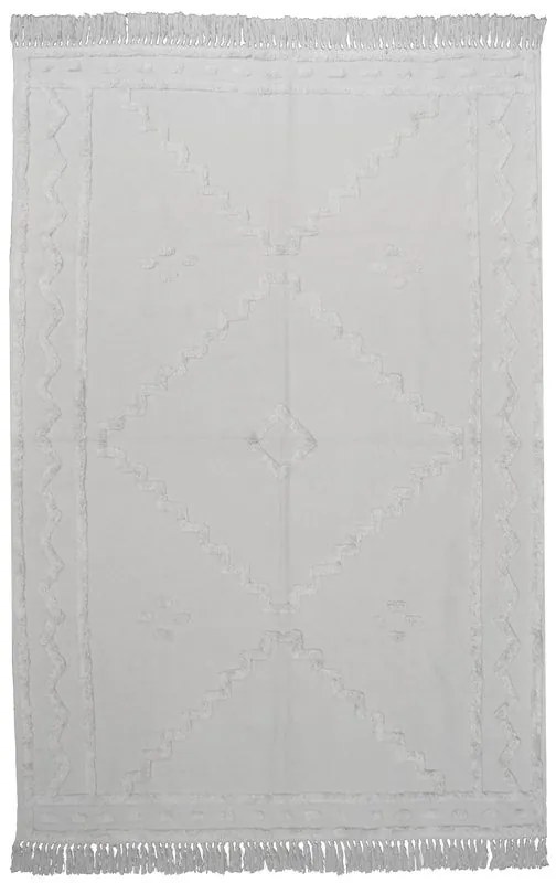 Tappeto Kabala etnico in cotone bianco, L 230 x L 160 cm