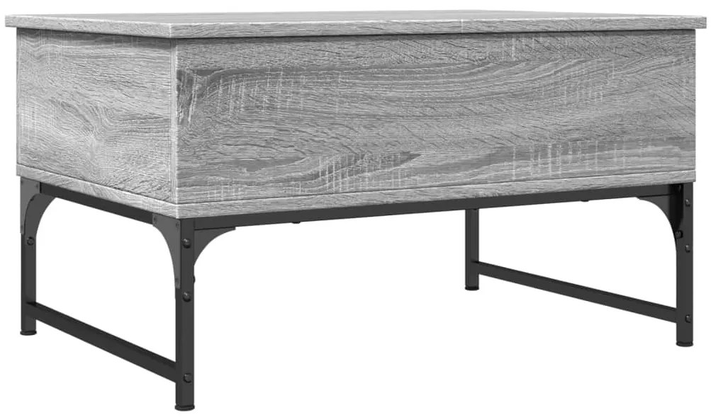 Tavolino salotto grigio sonoma 70x50x40 cm multistrato metallo