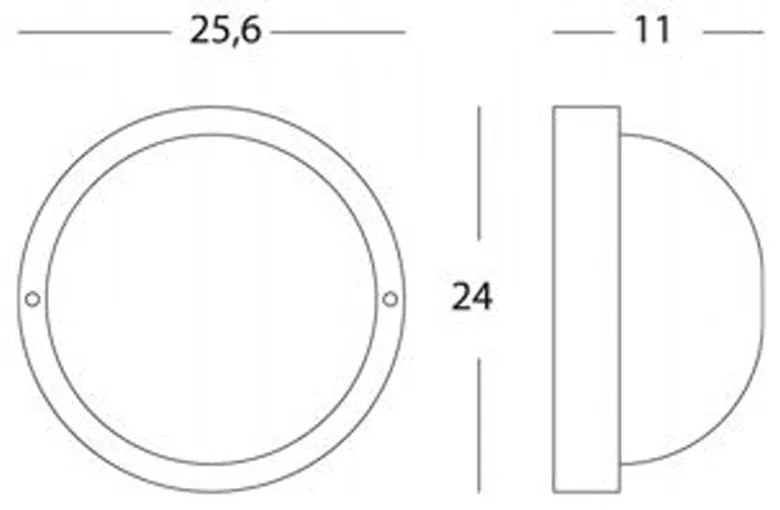 Applique Esterno Grande Industriale Tonda Alluminio E Vetro Nero 1 Luce E27