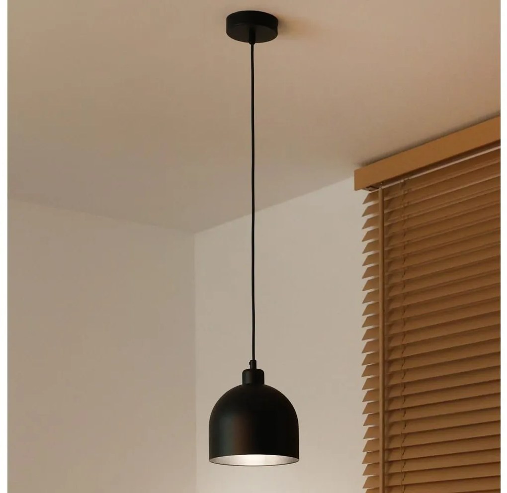 Duolla - Lampada a sospensione con cavo IRONLINE 1xE27/15W/230V Ø 17 cm nero