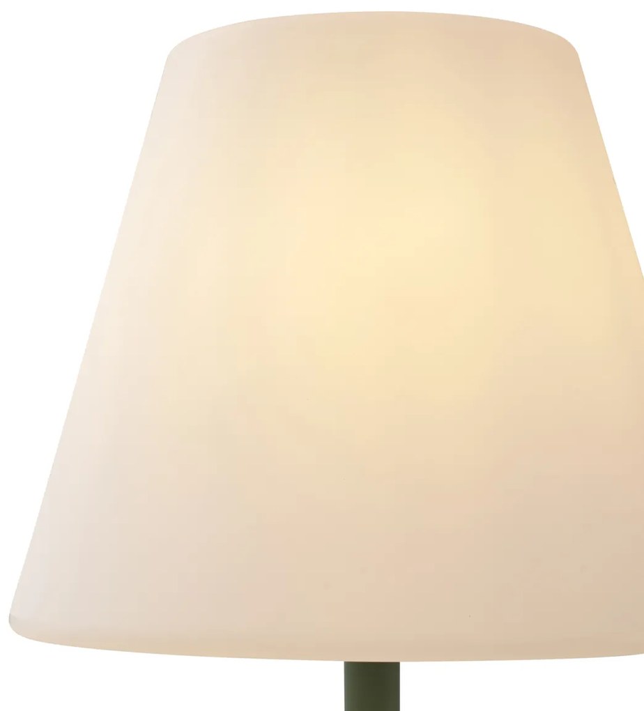 Lampada da terra per esterni verde con paralume bianco IP65 - Virginia