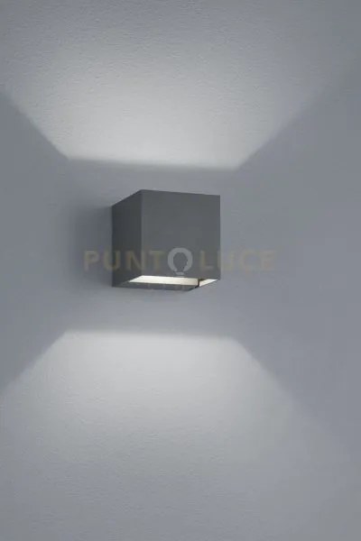 Adaja applique 3 led cubo antracite angolo apertura regolabile da 0...