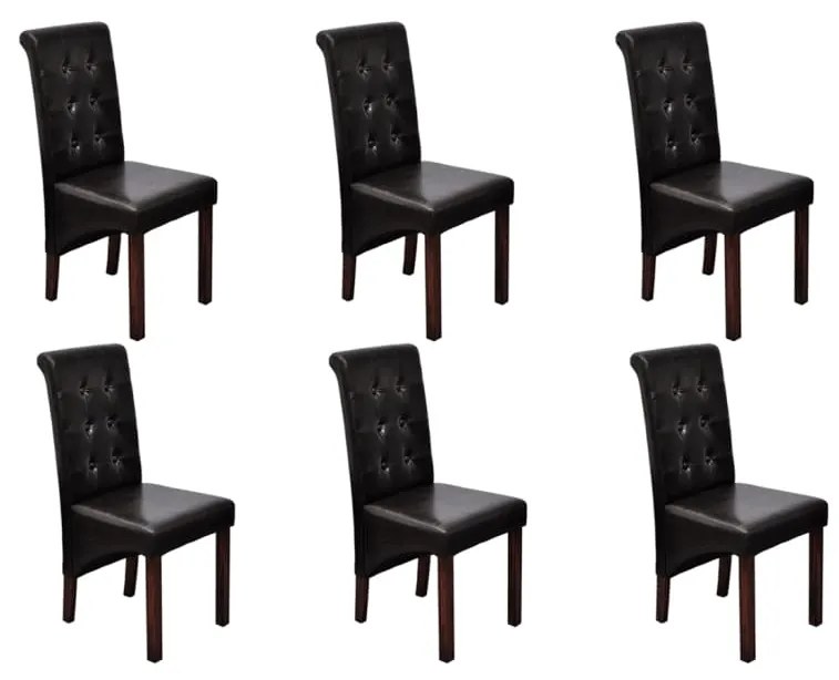 Sedie Da Pranzo 6 Pz Marroni İn Similpelle /