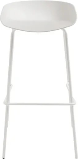 Sgabello in polipropilene Bianco con struttura in metallo - AGE 2 pezzi