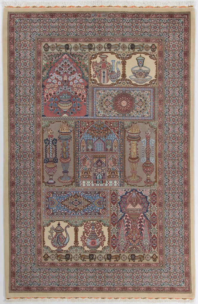 Ghom Tappeto 150x220 (Iran) Annodato A Mano