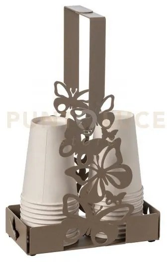 Porta bicchieri farfalloso beige