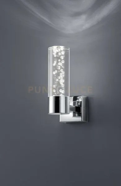 Bolsa applique bagno led cromo+diffusore trasparente bolle h.14,5 3...
