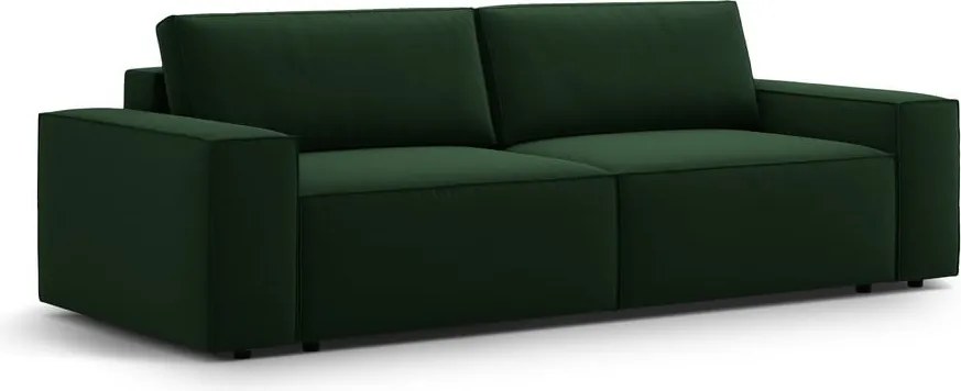 Divano verde scuro allungabile e con contenitore rivestito in velluto 247 cm Jodie – Micadoni