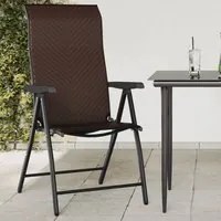 Sedie Pieghevoli da Giardino 4 pz Marroni in Polyrattan 3270608