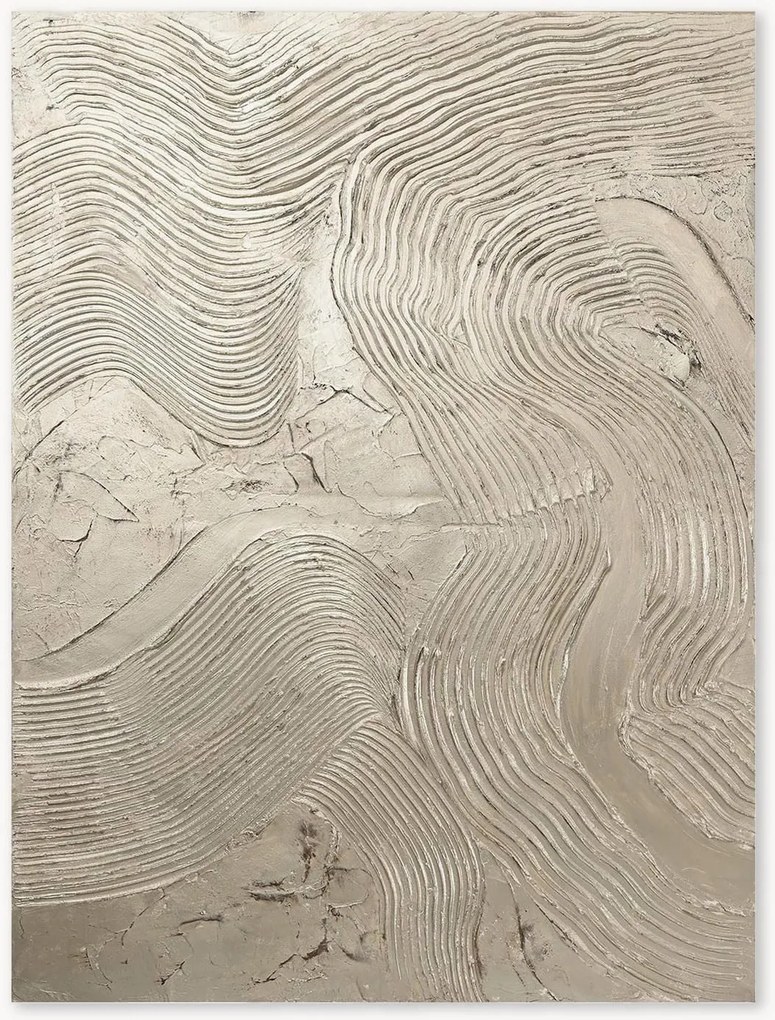 Quadro su tela dipinto a mano Metallic Silver