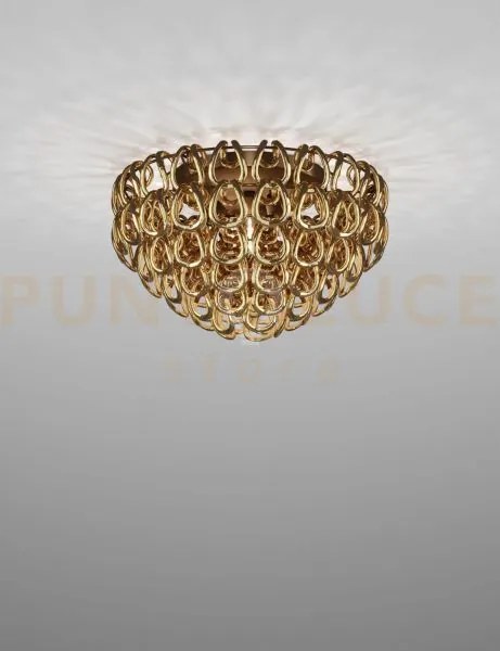 Giogali lampadadario a soffitto 60 cristallo oro e bronzo opaco 4 l...