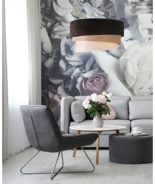 Duolla - Lampadario a sospensione con filo DEVON 1xE27/40W/230V diametro 45 cm nero/beige