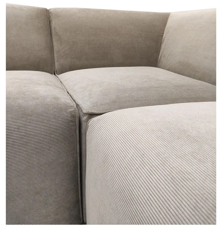 Divano angolare in velluto a coste beige (angolo sinistro) Sting - Scandic