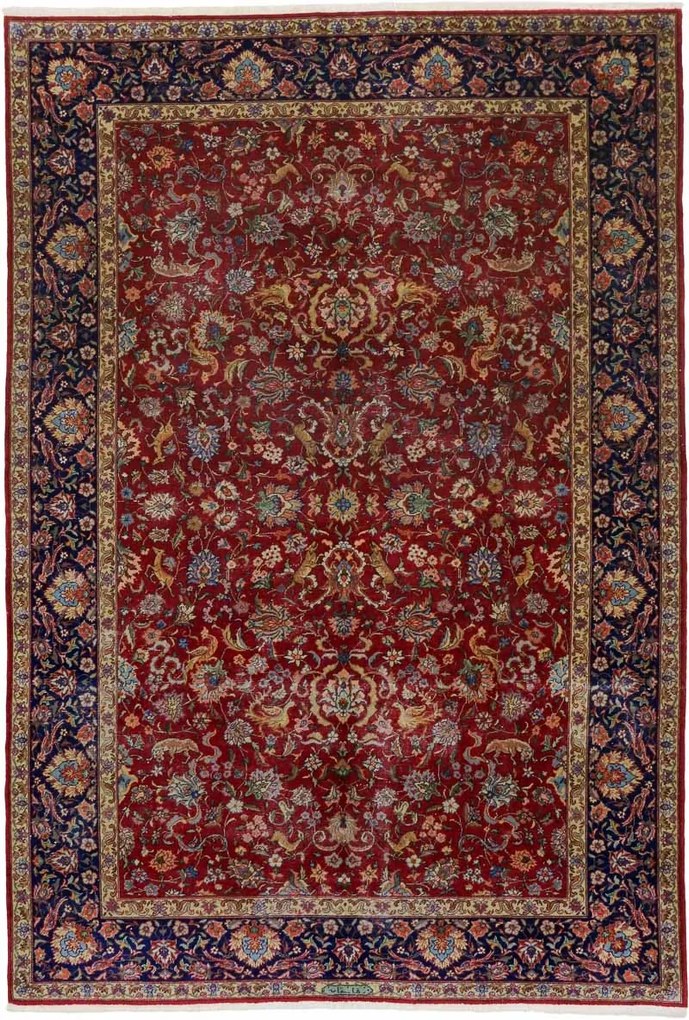 Hereke Tappeto orientale 300 x 200 Blu (Tacchino) Annodato A Mano