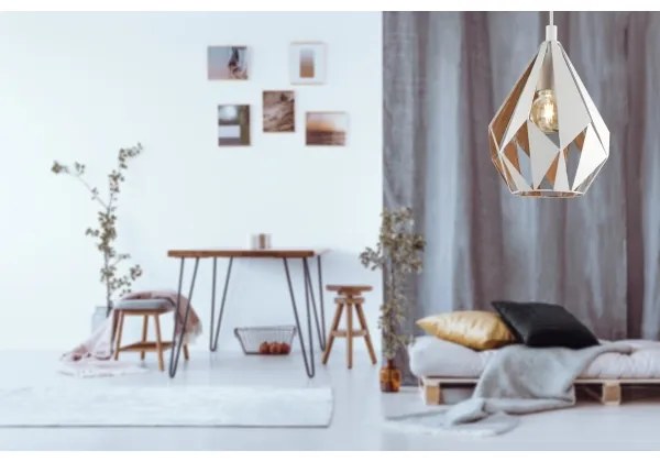 Eglo 43001 - Lampadario a sospensione con filo CARLTON 1xE27/60W/230V