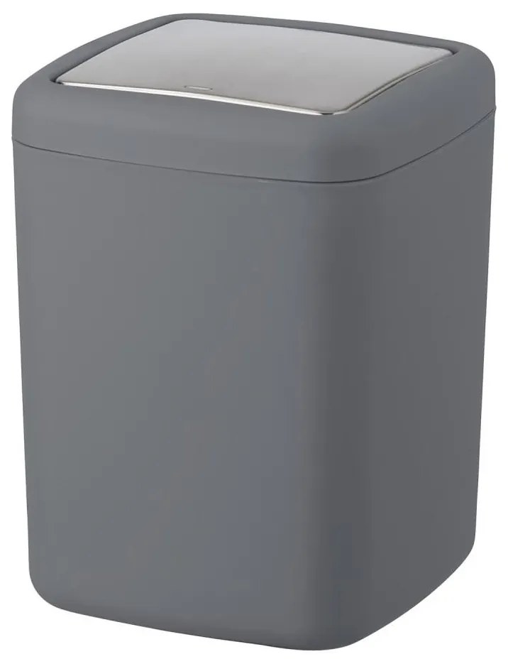 WENKO 23979100 - Pattumiera BARCELONA 15x20 cm antracite/cromo lucido