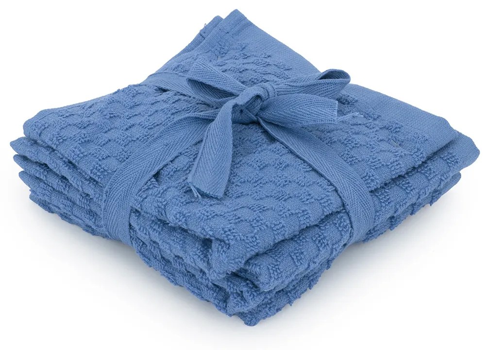 Set 4 lavette asciugamani 30x30 cm avio Basic