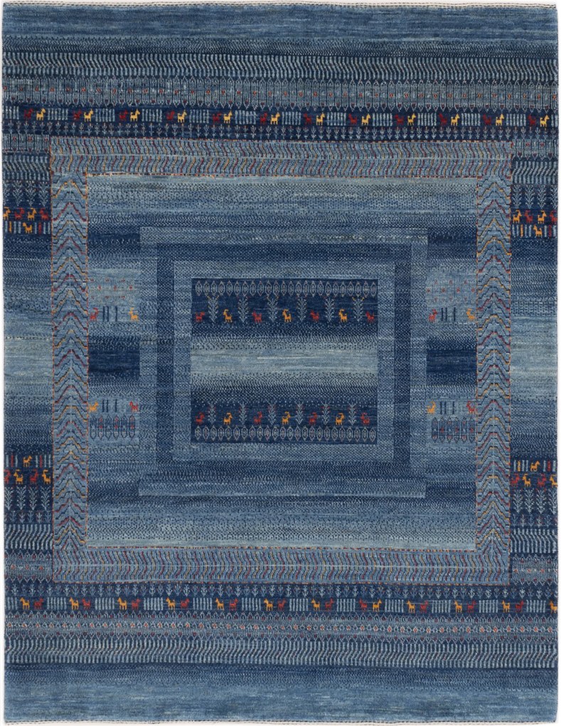 Loribaft Tappeto persiano 170x210 Blu (Iran) Annodato A Mano