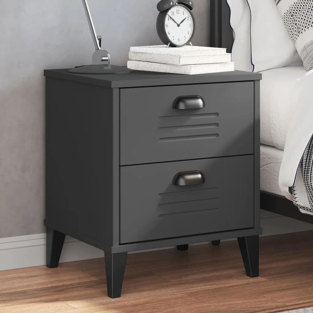 Comodino Vıken Antracite İn Legno Multistrato /